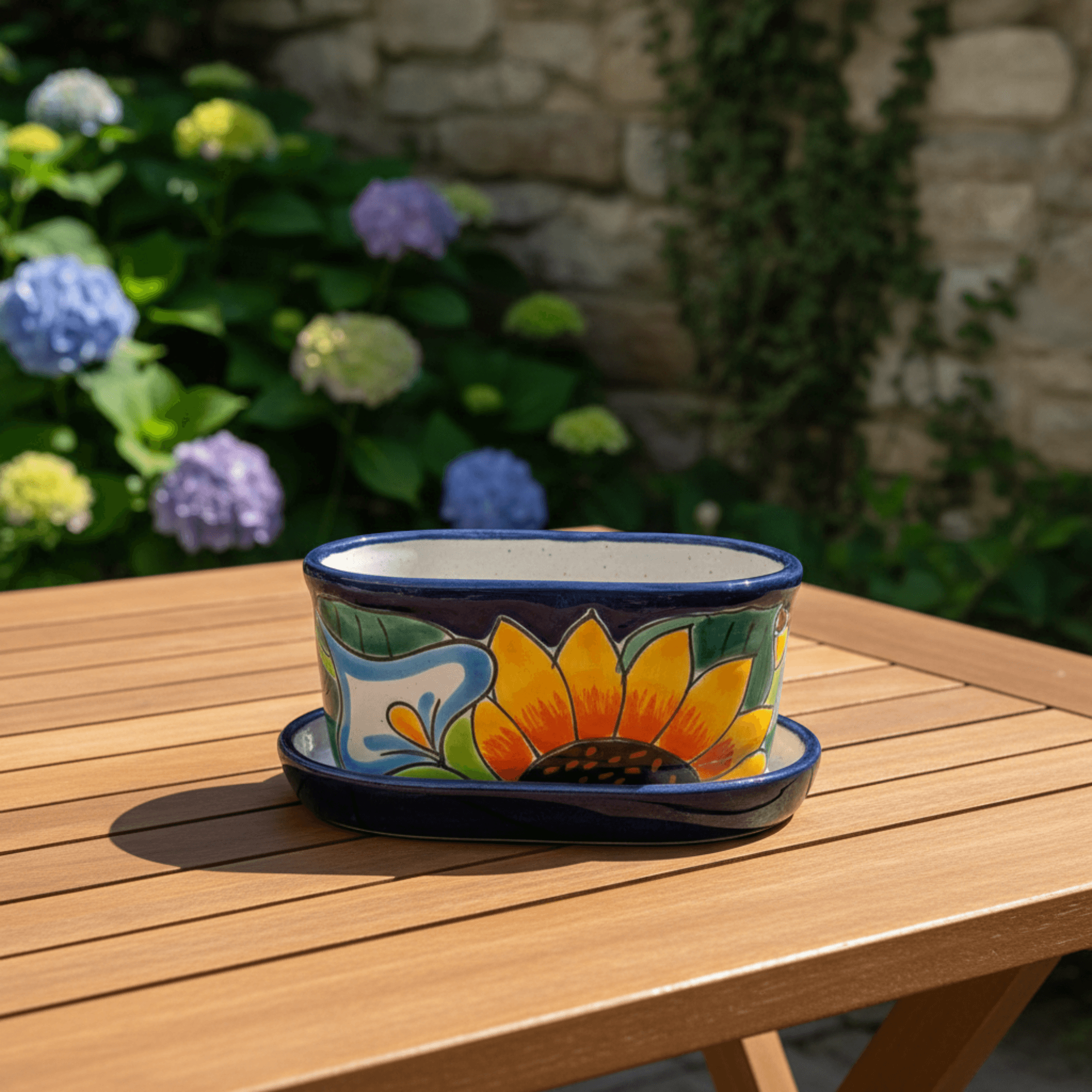 Small Talavera Flower Pot | Colorful Hand-Painted Mexican Planter